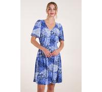 Blue Vanilla Women's Shirred Waist Button Mini Dress in Blue | Size: S/M Blue Vanilla Blue S/M
