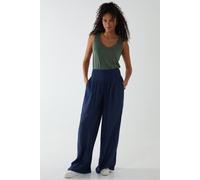 Blue Vanilla Women's Shirring Waist Wide Leg Trouser in Navy | Size: Medium