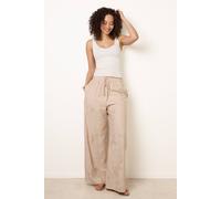Blue Vanilla Embroidered Pattern Wide-Leg Trousers - M - Stone
