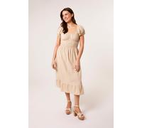 Blue Vanilla Women's Stone Puff Sleeve Shirred Panel Dress | Size: Medium Blue Vanilla Stone M