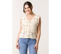 Blue Vanilla Women's Stone Sleeveless Button Up V-neck Cardigan Sweater | Size: Small/Medium