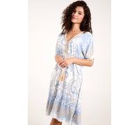 Blue Vanilla Women's Tassel & Gold Trim Dress in Blue