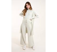 Blue Vanilla Women's Three Piece Cardigan Sweater Trousers Set in Grey | Size: Medium/Large