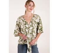 Blue Vanilla Women's Tie Front Top in Green | Size: Medium/Large Blue Vanilla Green M/L