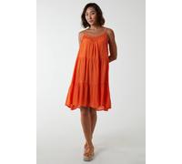 Blue Vanilla Women's Tiered Cami Mini Dress in Orange | Size: Medium