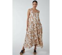 Blue Vanilla Women's Trapeze Midi Dress in Beige | Size: Large