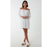 Blue Vanilla Women's Tunic Puffball With Crochet Lace in Ivory | Size: Small Blue Vanilla Ivory S