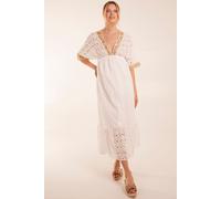 Blue Vanilla Women's V-Neck Short Sleeve Dress in Ivory | Size: Medium/Large Blue Vanilla Ivory M/L