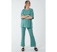 Blue Vanilla Women's Waffle Trouser & T-Shirt Set in Green | Size: Large Blue Vanilla Green L