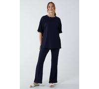 Blue Vanilla Women's Waffle Trouser & T-Shirt Set in Navy | Size: Small Blue Vanilla Navy S