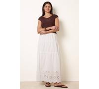Blue Vanilla Crochet Detailed Maxi Skirt - White - L