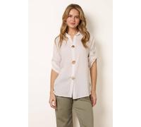 Blue Vanilla Gold Button Shirt - S-M - White
