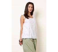 Blue Vanilla Puffball Flower Top - One Size - White