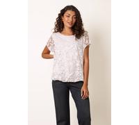 Blue Vanilla Women's White Short Sleeve Slip On Round Neck Top | Size: Small/Medium