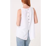 Blue Vanilla Women's White Sleeveless Crew Top | Size: Small/Medium