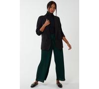 Blue Vanilla Women's Wide Leg Pleated Trousers in Bottle Green | Size: Medium Blue Vanilla Bottle Green M