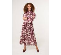 Blue Vanilla Women's Wine Long Sleeve Button Up Turtleneck Midi Dress | Size: Small