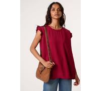 Blue Vanilla Women's Wine Short Sleeve Round Neck Top | Size: Small/Medium