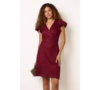 Blue Vanilla Women's Wine Short Sleeve Slip On V-neck Mini Dress | Size: 14