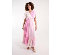 Blue Vanilla Women's Wrap Front Tassel Maxi Dress in Pink | Size: Medium