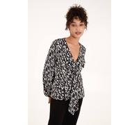 Blue Vanilla Women's Wrap Front Tie Back Top in Black | Size: Small Blue Vanilla Black S