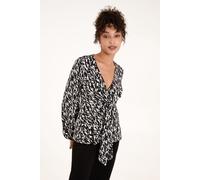 Blue Vanilla Women's Wrap Front Tie Back Top in Black | Size: Small Blue Vanilla Black S