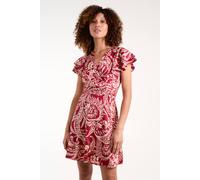 Blue Vanilla Women's Wrap Ruffle Mini Dress in Burgundy | Size: 18