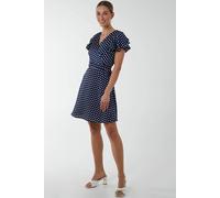 Blue Vanilla Women's Wrap Ruffle Mini Dress in Navy | Size: 16