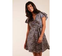 Wrap Ruffle Mini Dress Blue Vanilla Navy 8