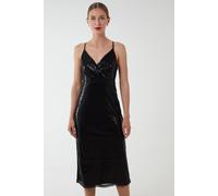 Blue Vanilla Wrap Front Cami Midi Dress In Black Black 8
