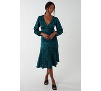 Blue Vanilla Wrap Front Midi Dress In Green Green 10