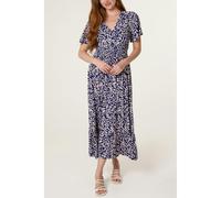 Blue Vanilla Wrap Front Midi Dress - S - Blue