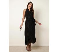 Blue Vanilla Women's Black Wrap Knit Halter Shape Dress | Size: Medium Blue Vanilla Black M