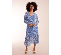 Blue Vanilla Wrap Pleated Dress Blue S/M