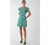 Blue Vanilla Wrap Ruffle Mini Dress In Green Green 8