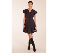 Blue Vanilla Wrap Ruffle Mini Dress In Navy Navy 14
