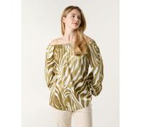 Blue Vanilla Zebra Satin Ruched Bardot Top - One Size - White