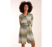 Blue Vanilla Zig Zag Print Shirt Dress In Khaki Khaki