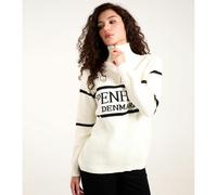 Blue Vanilla Zip Neck Logo Jumper - One Size - Ivory