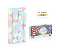 (blue) Variable Magic Ruler 24-Segment Educational Toys Alien Folding Magic Ruler Magic Snake Macaron Color 72-Segment Magic Ruler