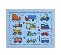 Blue Vehicles Kids Children Lap Tray Padded Bean Bag Cushion Boys Snacks Laptray