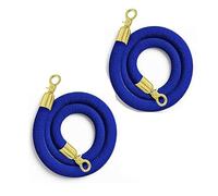 Blue Velvet Rope Stanchion Set 2-Pack with Snap Hooks - Crowd Control Barriers for Events Queue Management Stylish Velvet Ropes for Elegant Occasions