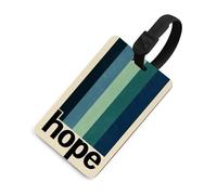 Blue Vertical Stripes Word Hope Mid-Century Luggage Tag Travel Bag Suitcase Baggage Name Tags