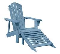 (blue) vidaXL Adirondack Chair with Ottoman Outdoor Chair Garden Chair Solid Wood Fir