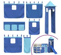 vidaXL Curtains for Loft Bed with Tower Blue Polyester