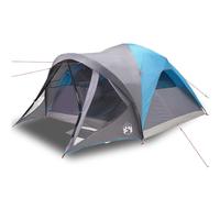 (blue) vidaXL Family Tent Tunnel 6-Person Waterproof Camping Tent Lightweight Tent