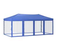 vidaXL Folding Party Tent with Sidewalls Blue 3x6 m UK HOT