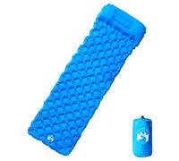 (blue) vidaXL Inflating Camping Mattress with Integrated Pillow Outdoor Sleeping Mat