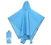 (Blue) vidaXL Rain Poncho with Hood 2-in-1 Design Waterproof Raincoat Rain Jacket