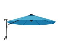 (blue) vidaXL Wall-mounted Parasol Umbrella Garden Sun Shade Sun Shelter with LEDs